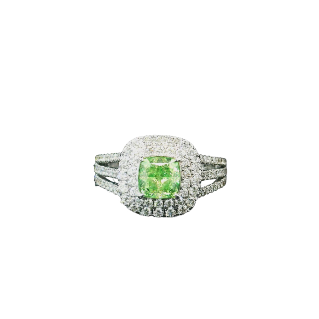 1.03 Carat Fancy Green VS Clarity Diamond Ring