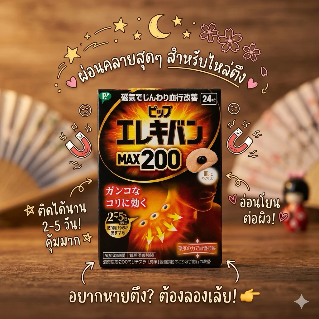 ‼️ร้านนี้ถูกที่สุด‼️Pip Electric Van 200 24 tablets แม่เหล็กแปะแก้ปวด ตัวฮิตติดอันดับญี่ปุ่น บรรเทาอาการปวดเมื่อย