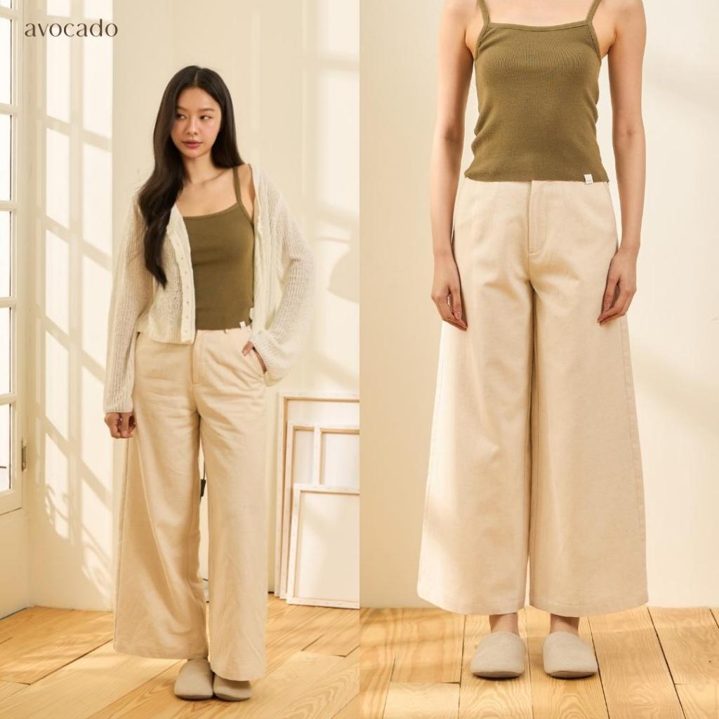 avocado - Humble Trousers กางเกงขายาวเนื้อผ้าลินินผสม ทรงกระบอกตรง I มีไซส์ S-XL