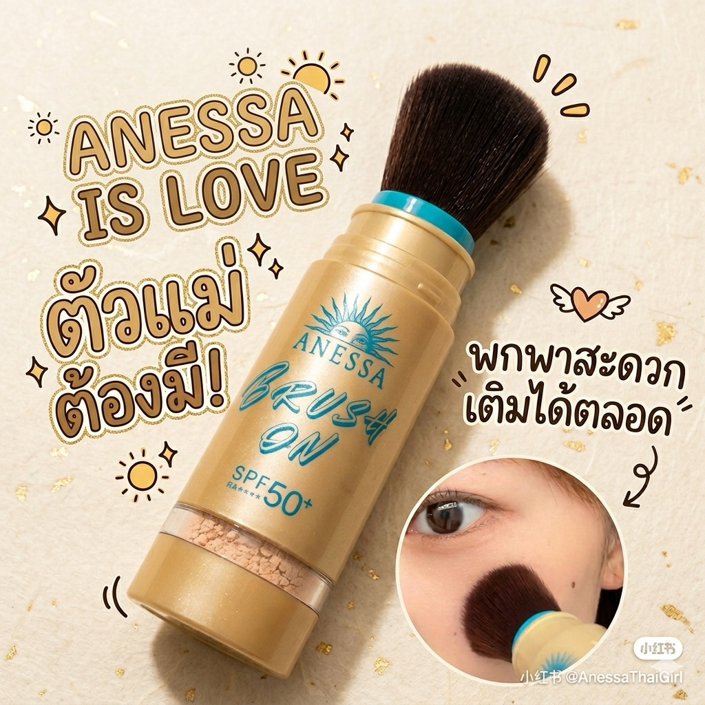 ‼️ร้านนี้ถูกที่สุด‼️ของแท้จากญี่ปุ่น ANESSA Perfect UV Brush-on Powder แป้งฝุ่นป้องกันรังสียูวีนี้มีแปรงในตัว พกพาสะดวก
