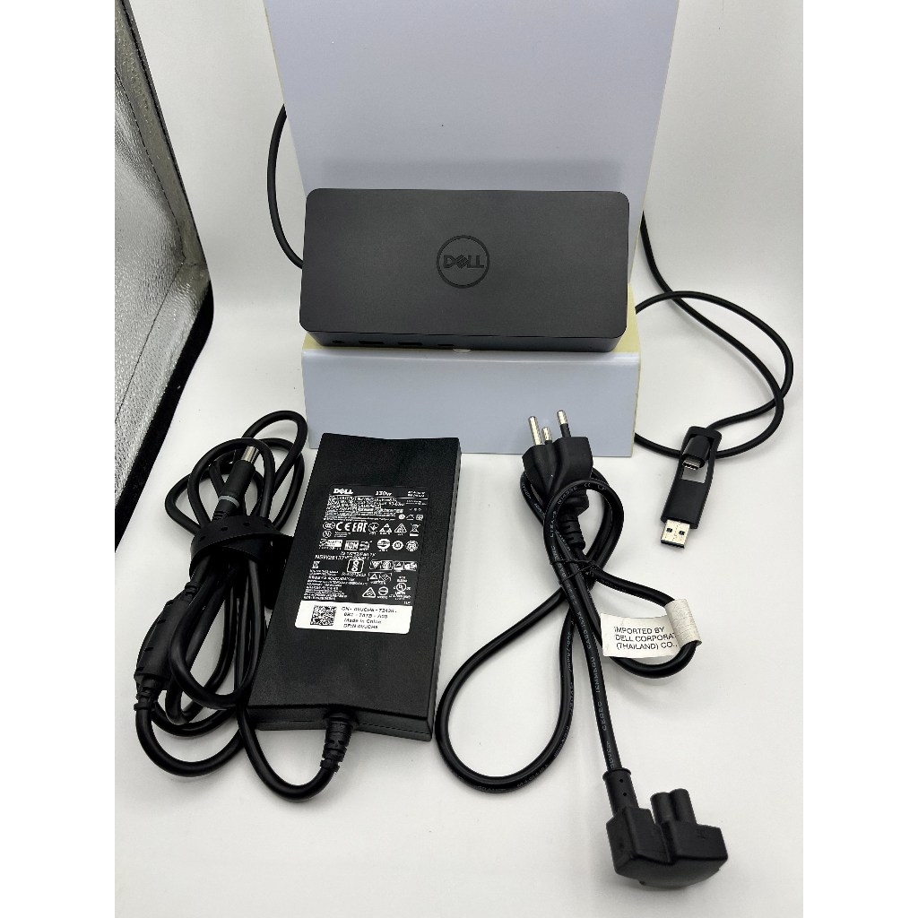 Docking Station Dell D6000 มี DisplayLink  ต่อจอ 3 จอ 4K  พร้อม Adapter แท้ สภาพใหม่มาก เหมาะสำหรับ 