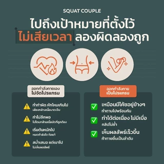 FIRST TIMER - คู่มือเวทเทรนนิ่งด้วยดัมเบล 12 สัปดาห์ - Squat Couple at Home