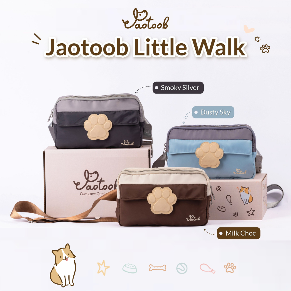 Jaotoob Dog Walking Bag รุ่น Little Walk กระเป๋าพาน้องหมาเดินเล่น มีที่ใส่ขวดน้ำและช่องถุงเก็บอึ