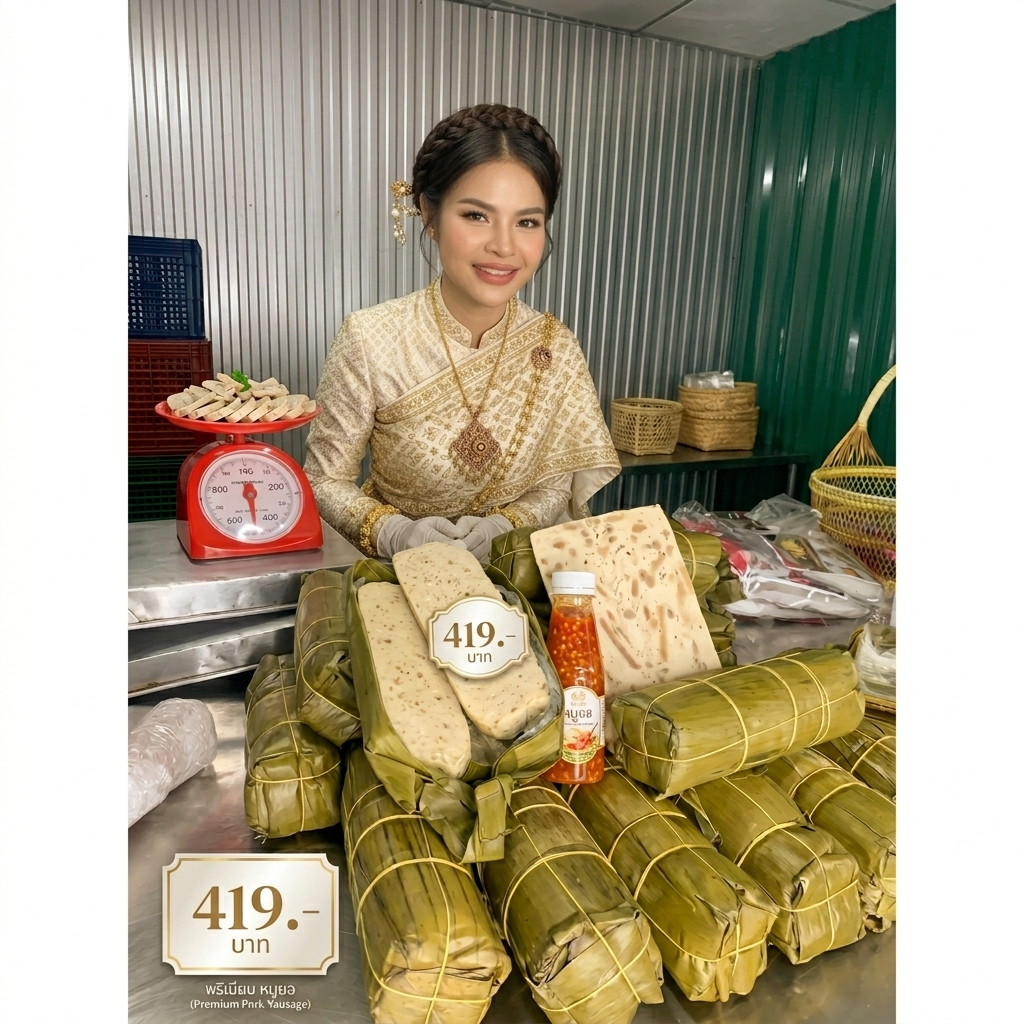 💥หมูยอเยาวภา โปร 1 แถม 1 +ฟรีน้ำยำ (แท่งละ500กรัม)