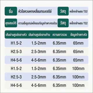 HOTBONES ชุดดอกไขควงหกเหลี่ยม ทรงเจดีย์ 6 ชิ้น เหล็ก S2 แข็งพิเศษ แม่เหล็กดูดแรง ทนแรงกระแทก ก้านมาตรฐาน 6.35mm