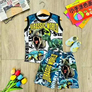 เสื้อผ้าเด็ก ชุดเซต เสื้อผ้าเด็กชาย หญิง แขนกุด (กล้าม) ผ้าลื่นไมโคร