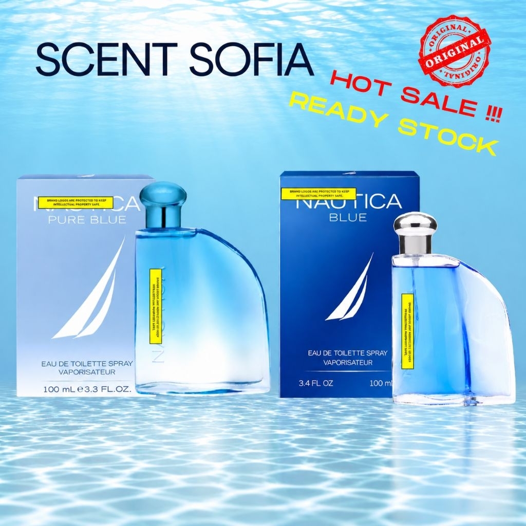 Nautica Blue | Pure Blue | Fresh Aquatic Ocean Clean Scent | Nautica Voyage Original Perfume Men | 1