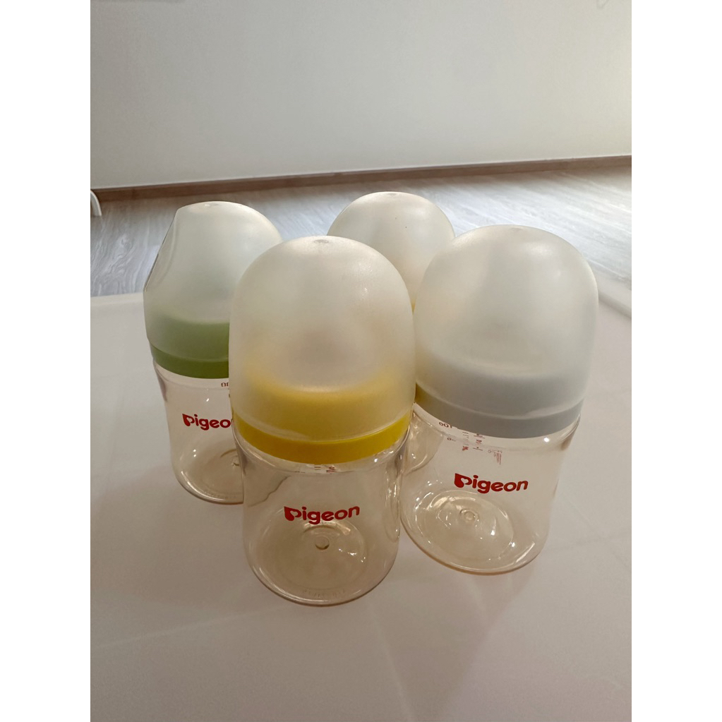 ขวดนมสีชา Pigeon ขนาด 5 ออนซ์ (PPSU) เหมา4ขวด ไม่มีจุกนม