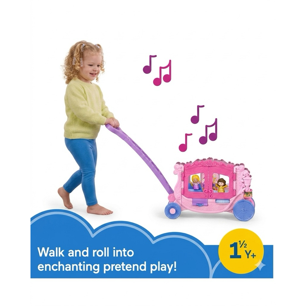 รถจูง Little People Disney Princess Pull Along Carriage ของ Fisher-Price