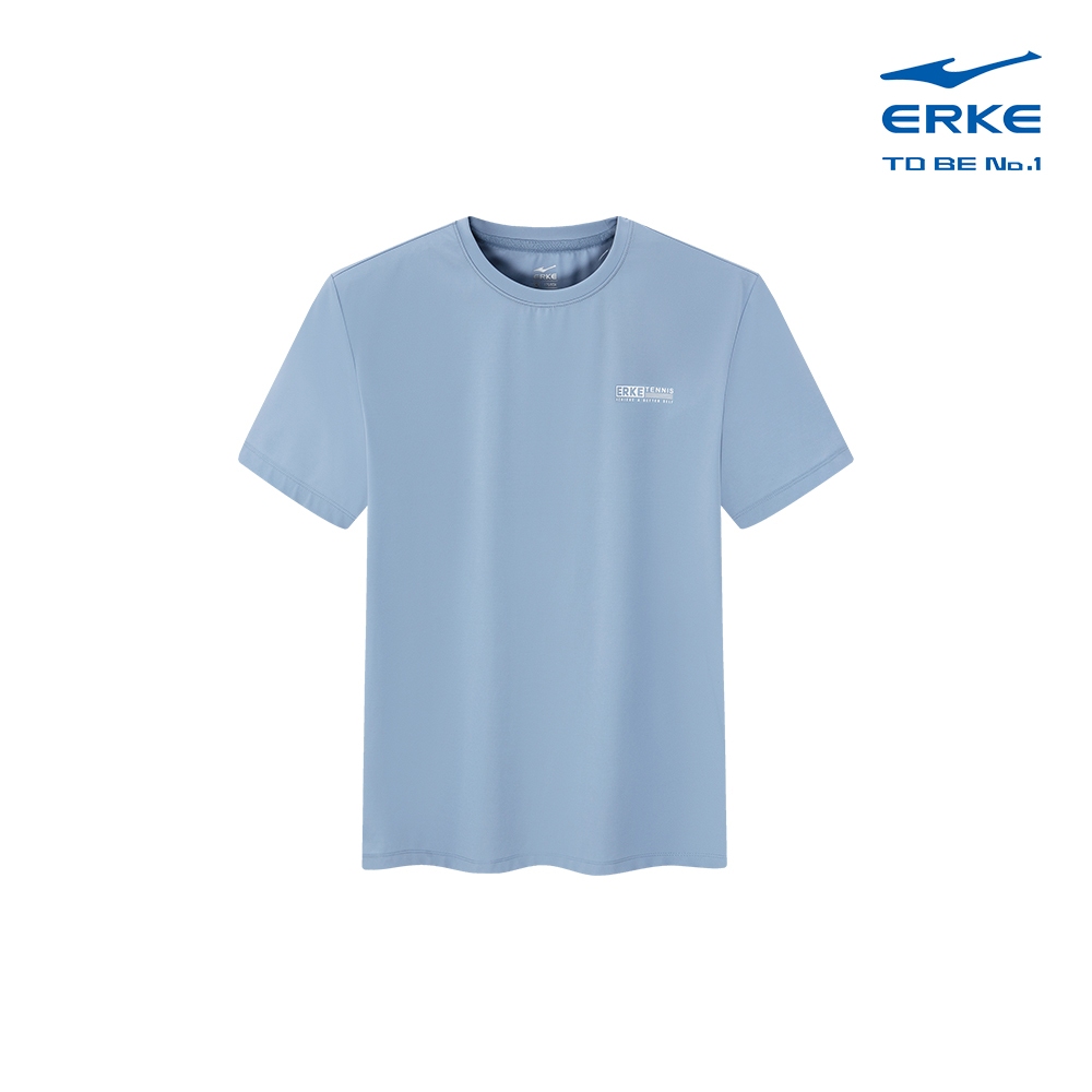 ERKE Crew Neck T-shirt > Mist Blue >11225202083-603