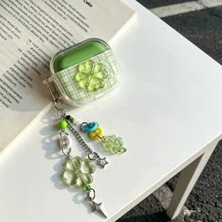 พร้อมส่ง ดอกไม้เขียวใหม่ เคสหูฟังAirpods4 เคสใสการ์ตูนนูน Airpods3 เคสหูฟังบลูทูธ gen3 gen2 เคสหูฟังไร้สาย Pro3 Airpods