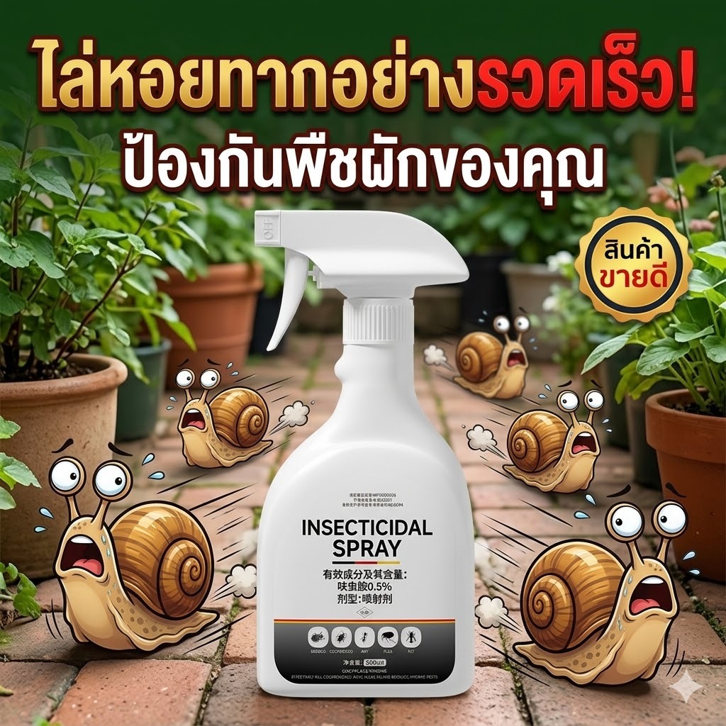 🐌ป้องกันยาวนาน🐚 สเปรย์กำจัดหอยทาก ไล่หอยเชอรี่ 500ml คุ้มค่า ใช้งานง่าย ออกฤทธิ์เร็ว ลดหอยได้จริง