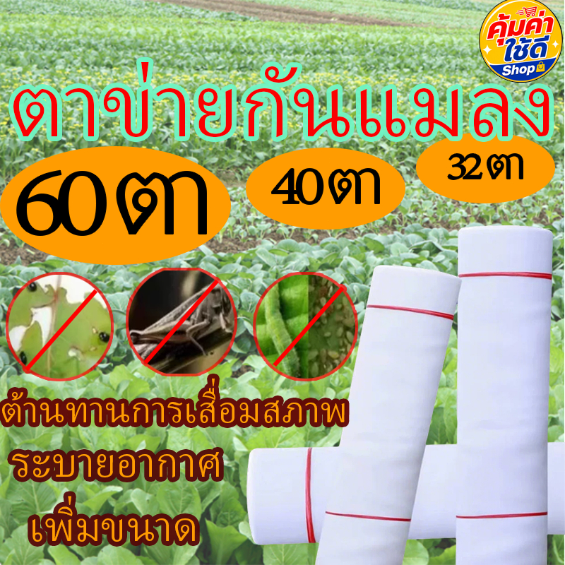 มุ้งขาวกันแมลง มุ้งขาว มุ้งขาวโรงเรือน32ตา/40ตา/60ตามุ้งกันแมลงผัก  มุ้งโรงเรือน กันแมลง มุ้งปลูกผัก