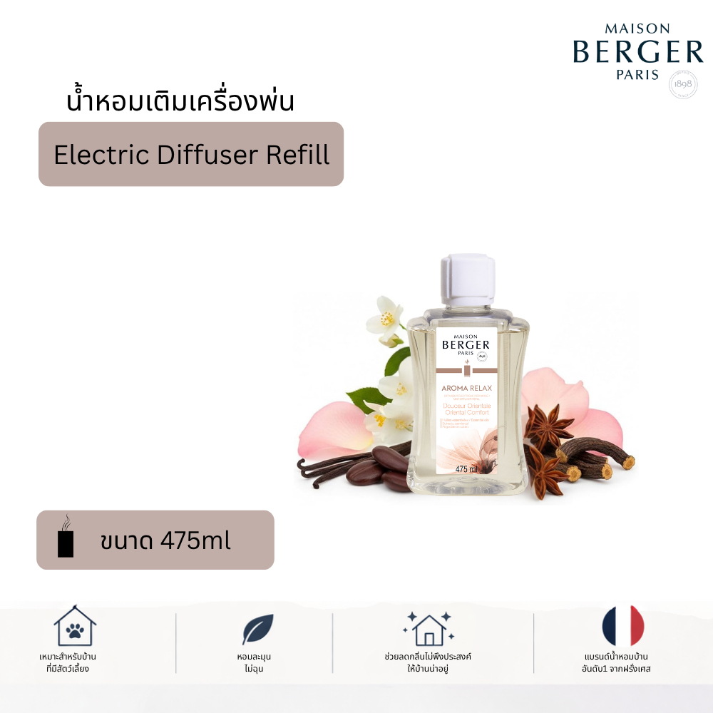 Maison Berger Aroma Mist Diffuser Refill 475ml น้ำหอมเครื่องพ่น ผ่อนคลาย น้ำหอมบ้าน Pet Friendly