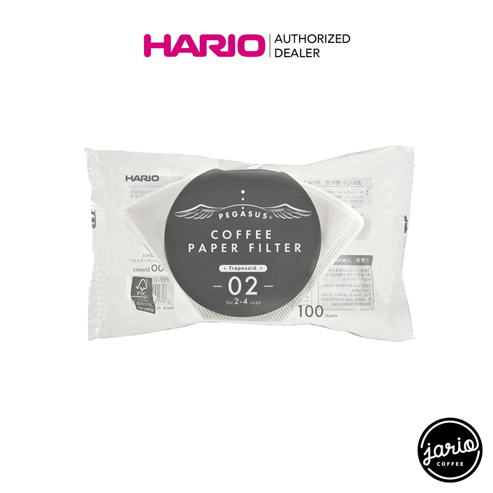 JARIO x HARIO กระดาษกรองกาแฟทรงคางหมู Pegasus HARIO (แท้จากญี่ปุ่น) 100 แผ่น Trapezoid Drip Pour-Over Coffee Filter