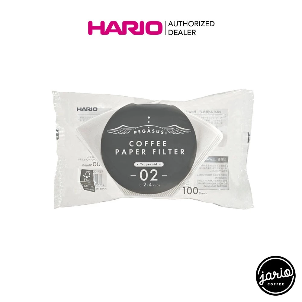 JARIO x HARIO กระดาษกรองกาแฟทรงคางหมู Pegasus HARIO (แท้จากญี่ปุ่น) 100 แผ่น Trapezoid Drip Pour-Over Coffee Filter