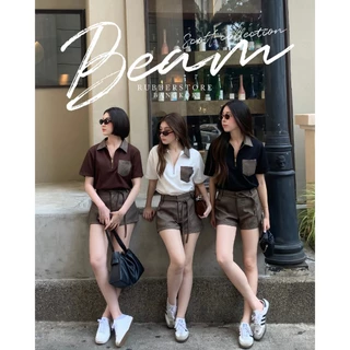 Beam top เสื้อคอปก แขนสั้น ซิปทอง อ่านก่อนกดสั่งซื้อ