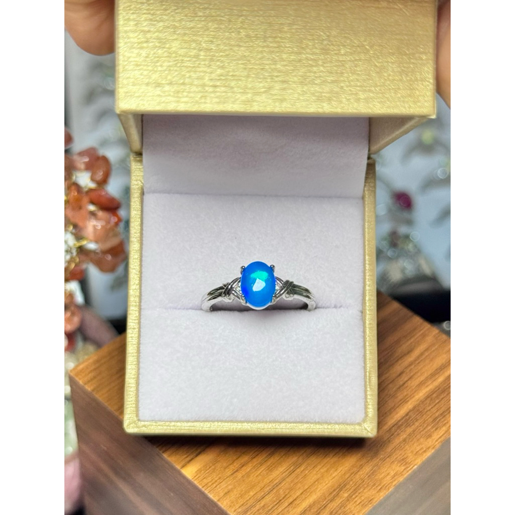 💙✨ แหวนบลูโอปอล (Blue Opal Ring) พลอยแท้ ✨💙