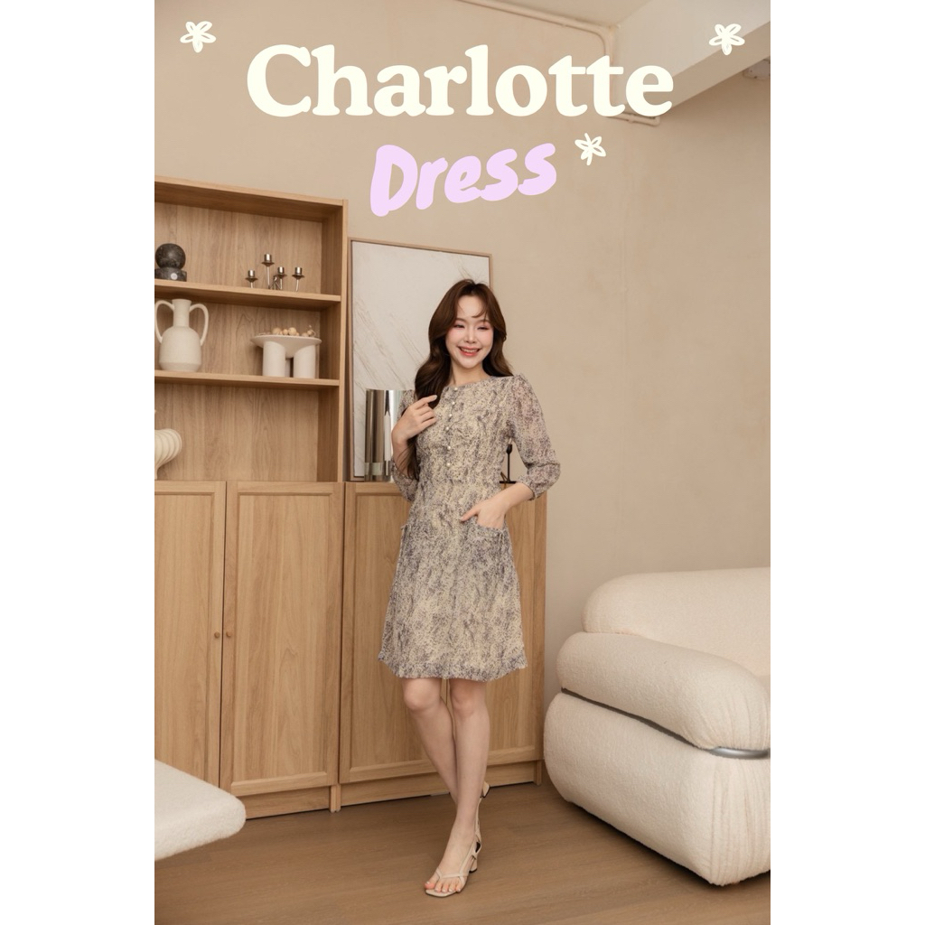 Charlotte Dress **งดกดคืนสินค้า** คุณลูกค้าอ่านรายละเอียดให้ครบถ้วนก่อนสั่งซื้อนะคะ ราคา ถูกที่สุด ดีลบีเคเค รูปภาพหลัก