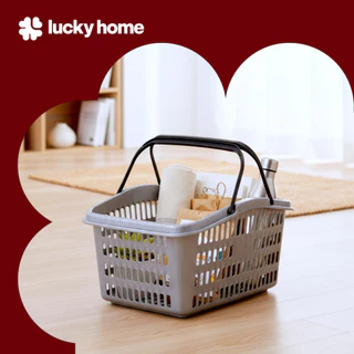 LUCKY HOME ตะกร้าใส่ของหูหิ้วอเนกประสงค์ F-525 ขนาด (กว้างxยาวxสูง) 27.4 x 36.3 x 18.6 cm
