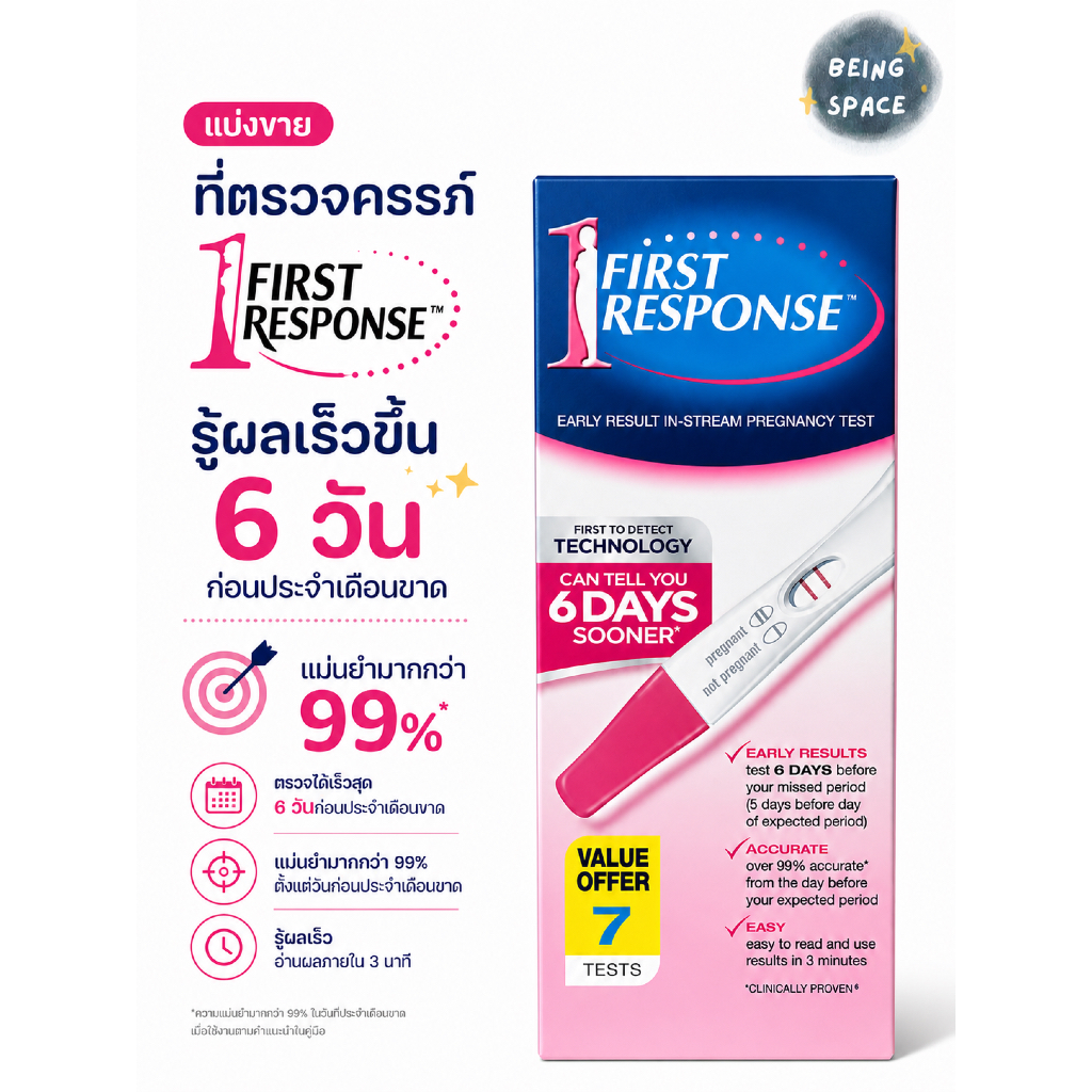 --แบ่งขาย-- ที่ตรวจครรภ์ First Response 6 days sooner รู้ผลไว รู้ล่วงหน้า 6 วัน ของแท้100% เช็คล็อตได้ทุกขิ้น