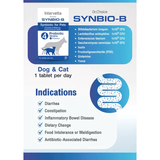 Synbio B โพรไบโอติก+พรีไบโอติก สุนัข-แมว ปรับสมดุลลำไส้ ขับถ่ายเป็นปกติ (ซินไบโอ บี)