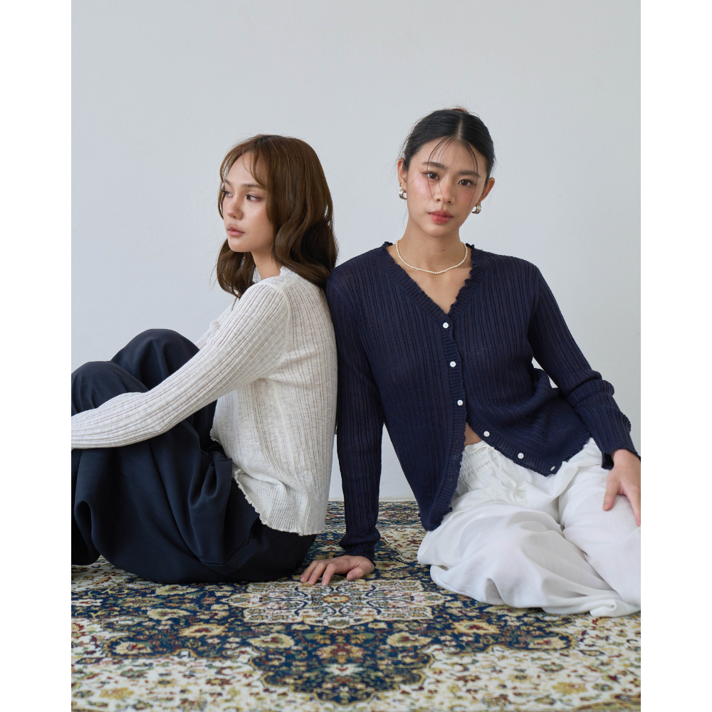 Ruffle cardigan - คาร์ดิแกนบาง เสื้อแขนยาวใส่คลุม