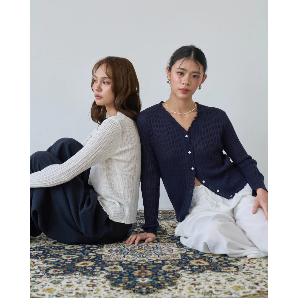 Ruffle cardigan - คาร์ดิแกนบาง เสื้อแขนยาวใส่คลุม