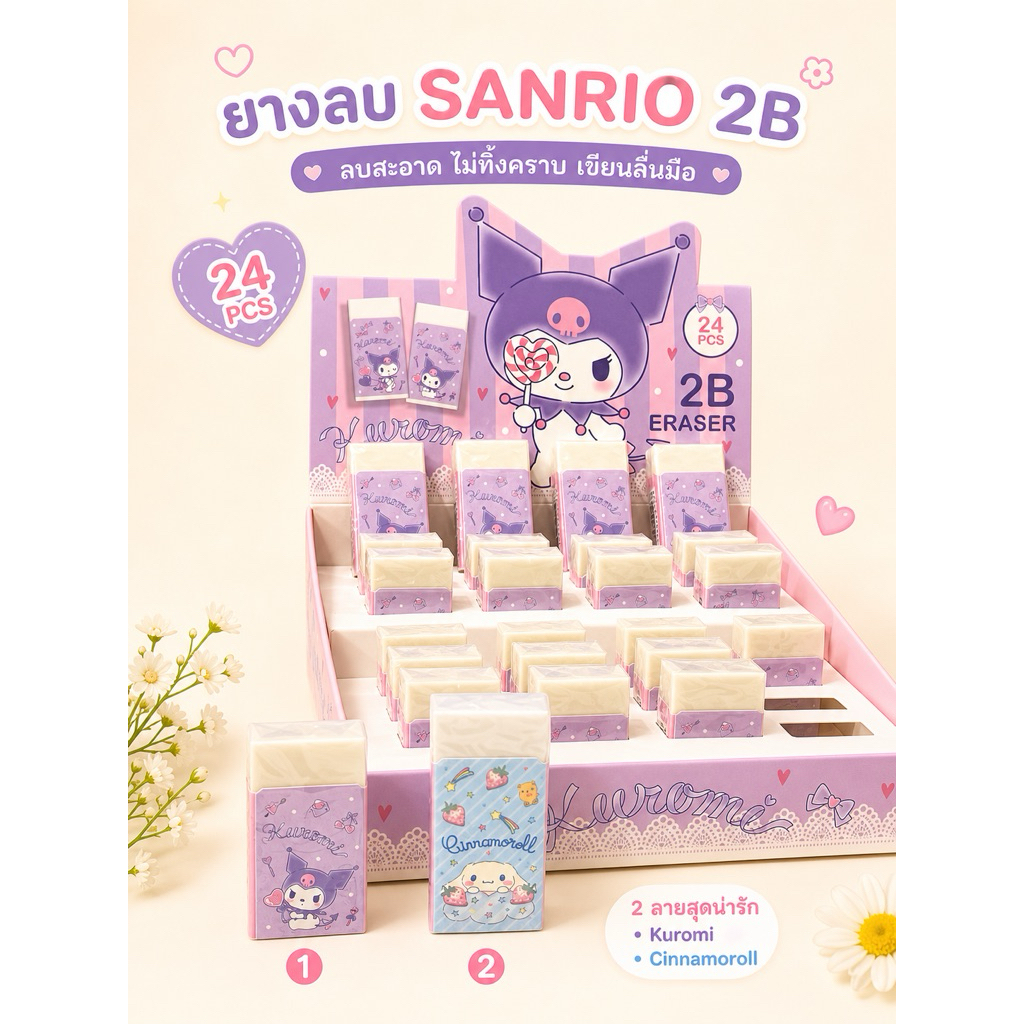ยางลบSANRIO 2B คุโรมิ ชินนาม่อน