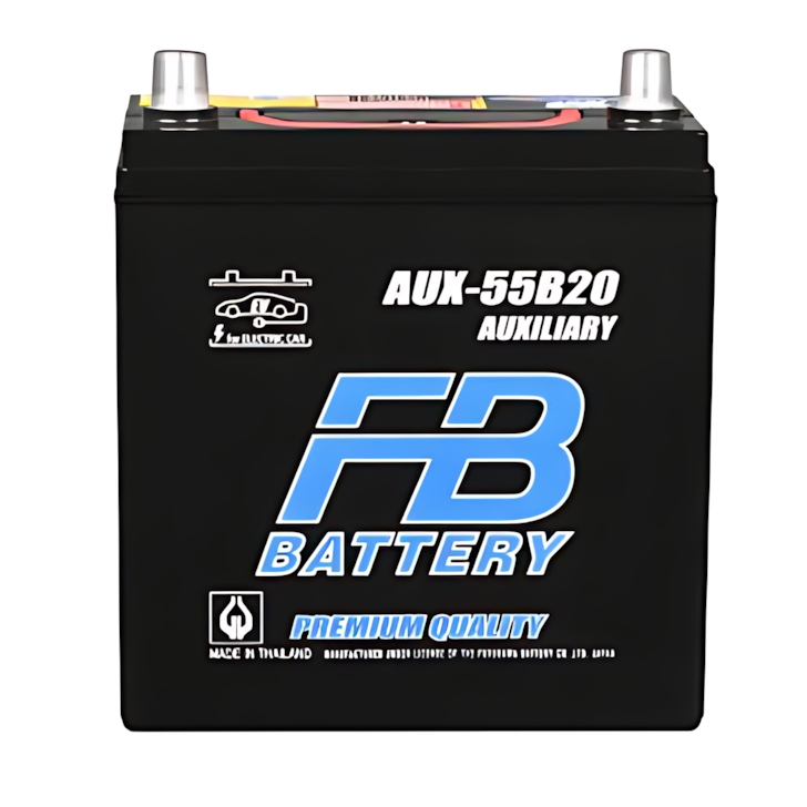 แบตเตอรี่รถยนต์ FB AUX 55B20R แบตเตอรี่เสริมตรงรุ่นสำหรับรถไฟฟ้า NETA V ความจุ 40 Ah ชนิดขั้วใหญ่