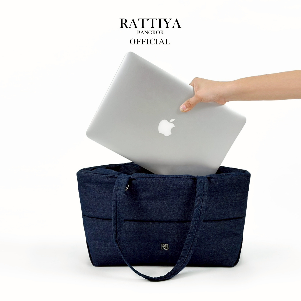[RATTIYA BANGKOK] Luxury Puffer Tote Denim / 3 colors กระเป๋านุ่มนิ่ม น้ำหนักเบา ผ้ายีนส์นุ่ม ทรงสวย
