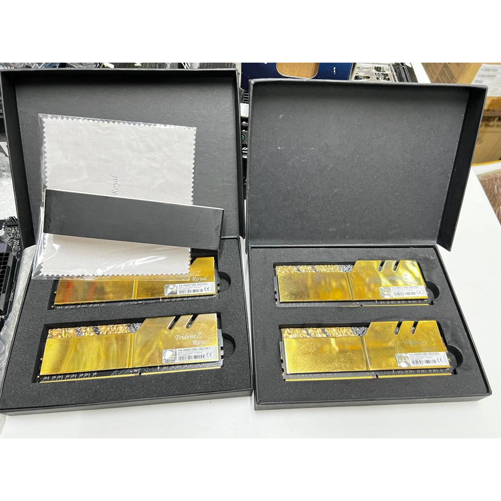 16GB (8GBx2) DDR4 3600MHz RAM  G.SKILL TRIDENT Z ROYAL gold RGB  มีกล่อง ใช้งานปกติ ประกันlifetime