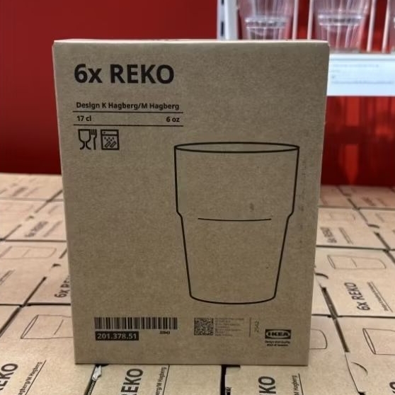 IKEA แก้วน้ำดื่ม REKO 6 ชิ้น 17 ซีซี 6 ออนซ์ 1 แพ็ค 6 ใบ
