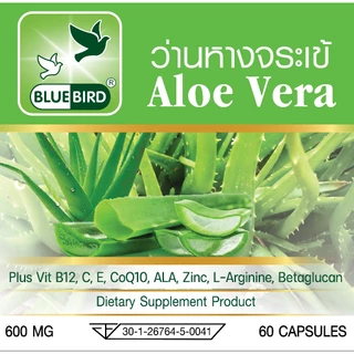 [1แถม1] ว่านหางจระเข้ Aloe Vera ตรา บลูเบิร์ด ขนาด 600 มิลลิกรัม 60 แคปซูล