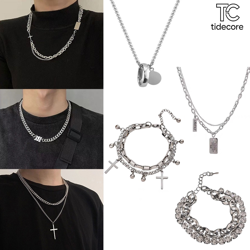 TideCore เครื่องประดับผู้ชาย สายคล้องคอสตรีทสไตล์วินเทจ เหล็กสแตนเลสทนสภาพอากาศ ปลดสบายไม่ระคายผิว เหมาะกับทุกโอก