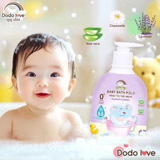 babykids สระบู่เหลวอาบสระ DODOLOVE ออร์แกนิค เบบี้ บาธ พีเอช 5.5 เฮดทูโท วอช อาบน้ำและสระผม 380 มล.