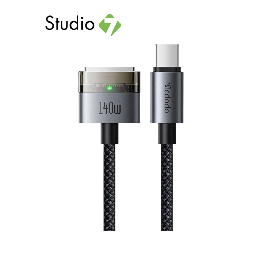 สายชาร์จ MCDODO USB-C to Magnetic 140W Cable With LED 2M. Black (CA-147) by Studio7