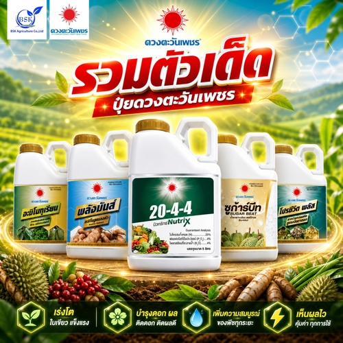 ปุ๋ยน้ำ และฮอร์โมน ขนาด 5 ลิตร (บ.ดวงตะวันเพชร)