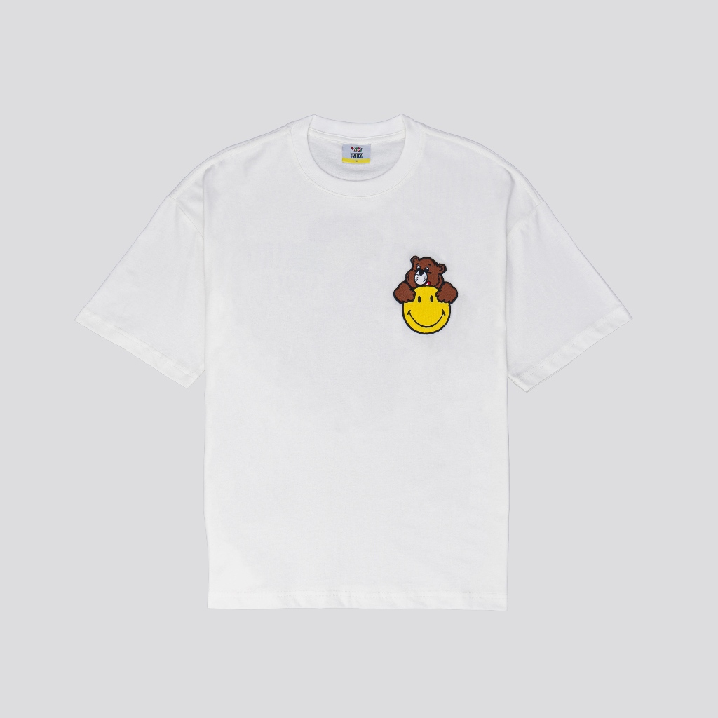 SMILEY®JOLLYBEARS WHITE OVERSIZED T-SHIRT
