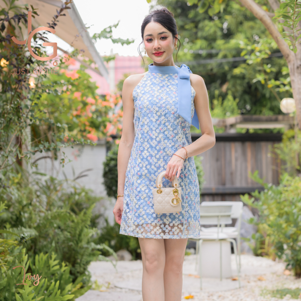 🩷Dress Ivy🩷เดรสสั้น ดีไซน์สวยน่ารัก ผลิตจากผ้าปักลายดอก พร้อมติดซับใน เดรสสวย ใส่เที่ยวชิลๆ เหมาะมากกับซัมเมอร์นี้ S M L