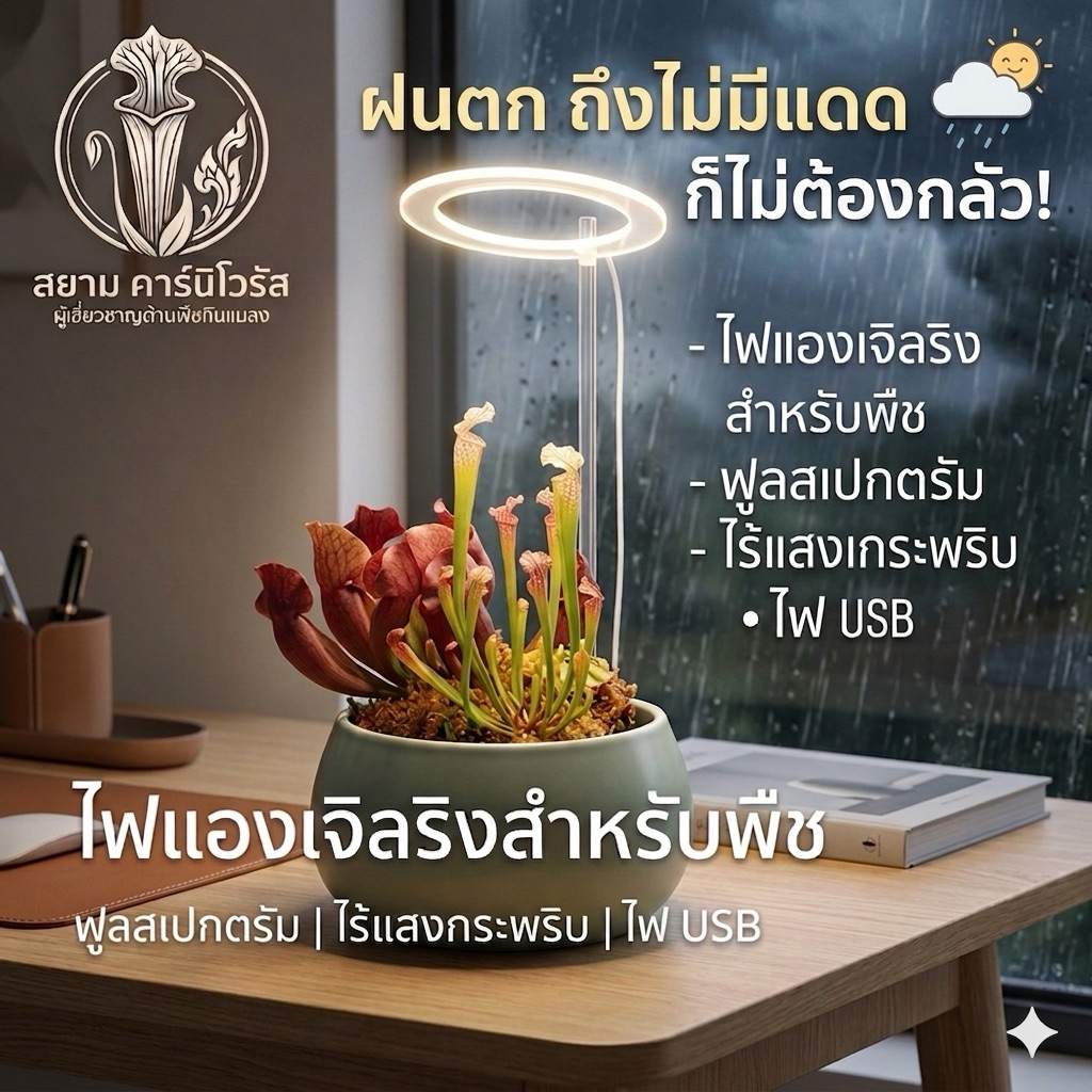🔥New ไฟปลูกพืชสำหรับพืชกินแมลงโดยเฉพาะ Growlight