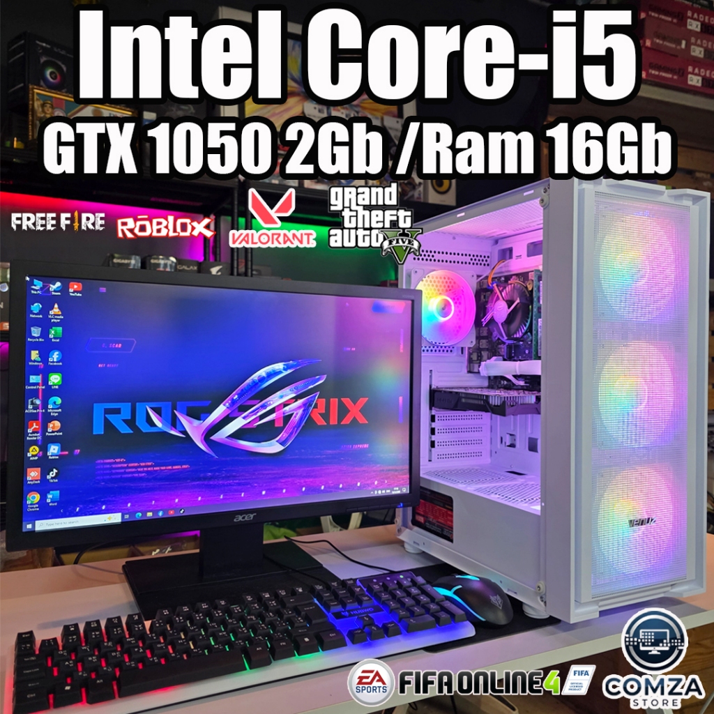 คอมพิวเตอร์ Core-i5 /GTX 1050 2Gb เล่นเกมส์ GTA V /Free Fire /Valorant /Roblox ( Pc2121 )