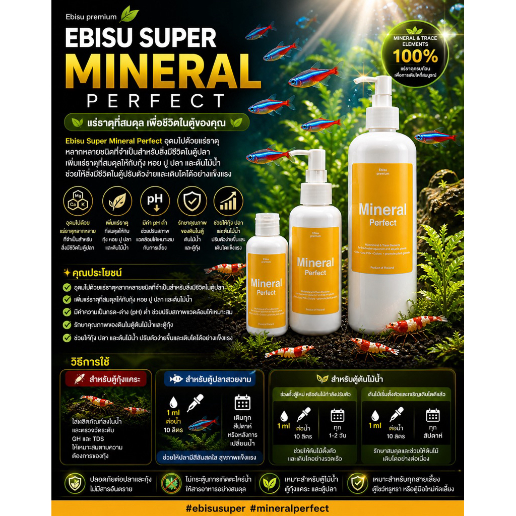 แคลเซียม สำหรับกุ้งแคระ mineral perfect
