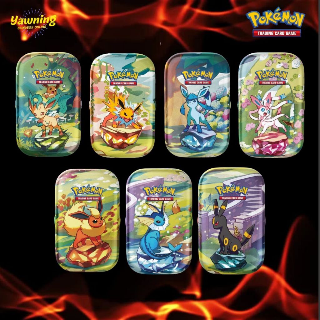 (🔥พร้อมส่ง/ของแท้ 🇺🇸) Pokémon TCG: Scarlet & Violet Prismatic Evolutions Mini Tin (Eevee) (อังกฤษ - EN) ใหม่ กล่องซีล ดี