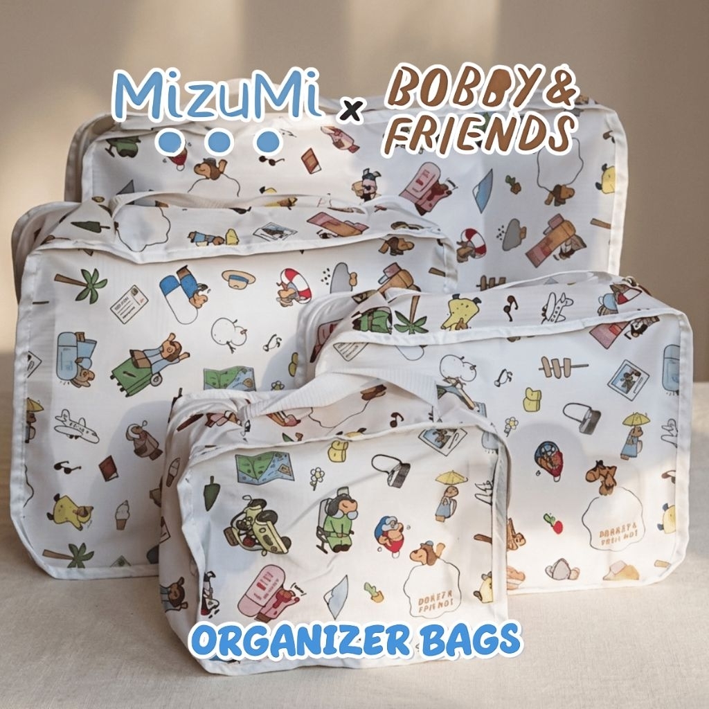 MizuMi x Bobby&Friends Organizer Bags กระเป๋าจัดระเบียบ set travel สำหรับกระเป๋าเดินทาง