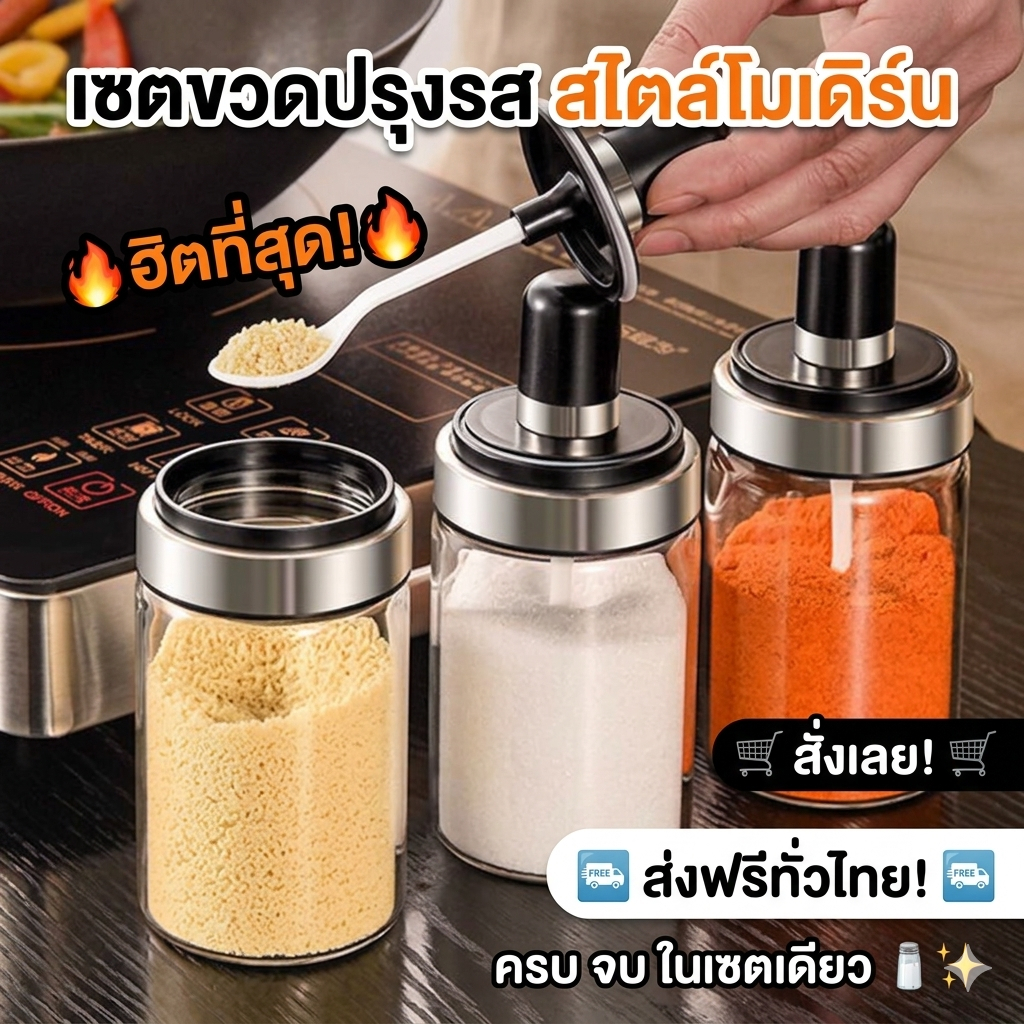kingshopping PP72(ร้านไทย)ขวดใส่เครื่องปรุงอาหาร ( เครื่องครัว ที่ใส่อาหาร-ครื่องเทศ และเครื่องดื่ม-ขวดแก้ว )