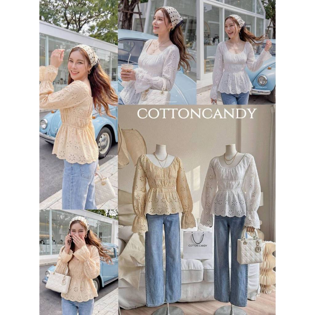 •COTTON CANDY• CTCD 4336 เสื้อลูกไม้เกรดเกาหลี รุ่นนี้งานสวยมากกกก ผ้าสั่งฉลุสวยมาดๆ
