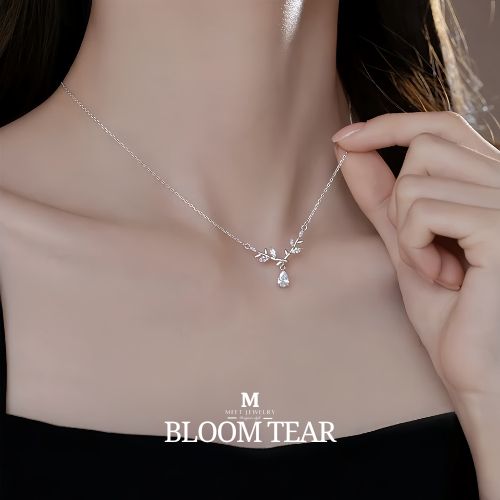 MEET💕สร้อยเงิน Bloom Tear สร้อยเพชร สร้อยแฟชั่น สร้อยคอเงินแท้ สร้อยคอผู้หญิง สร้อยคอเงิน