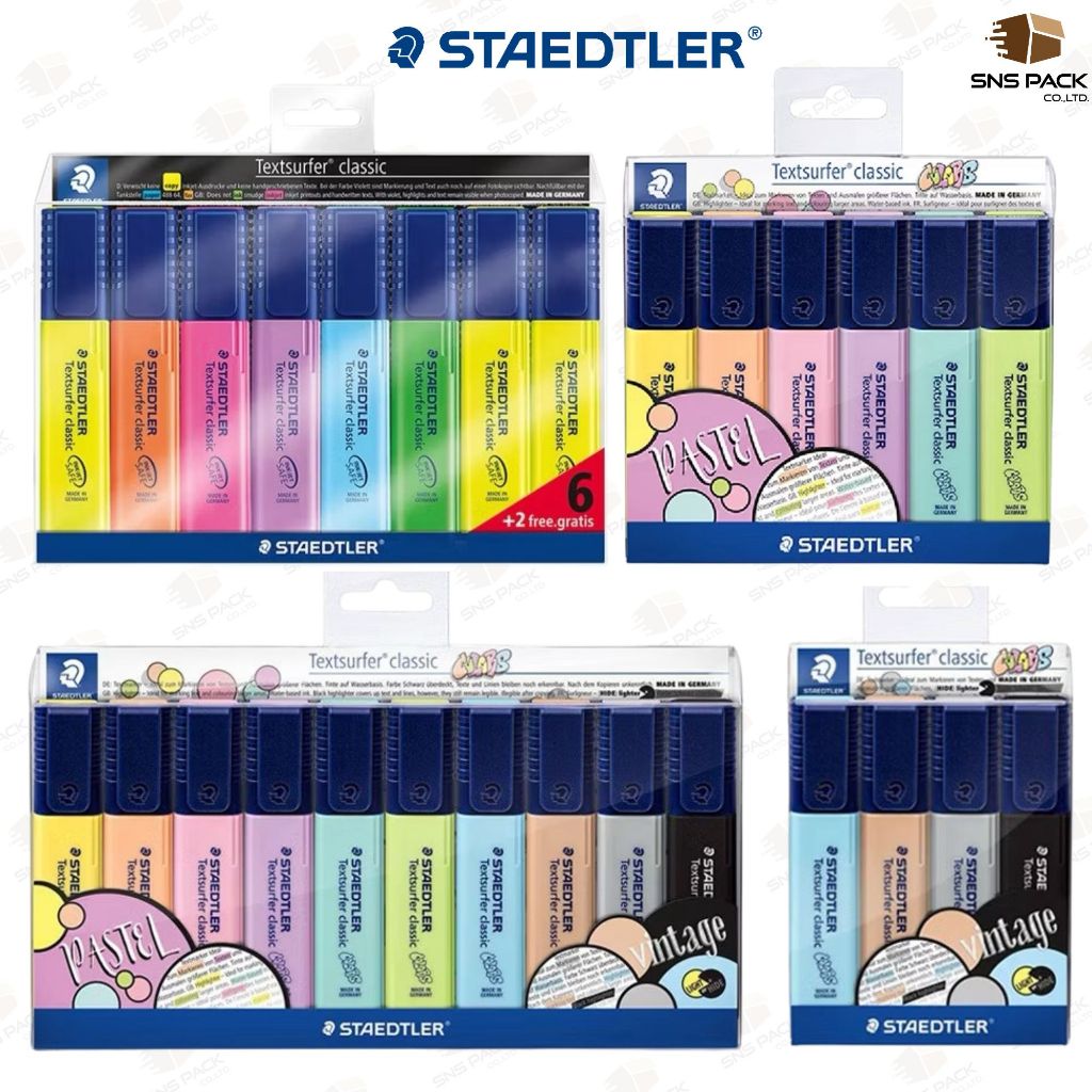ปากกาเน้นข้อความ Staedtler Textsurfer classic รุ่น 364 ชุด 4สี / 6สี / 10สี