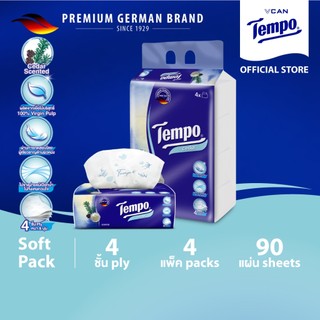 Tempo Softpack เทมโพ กระดาษเช็ดหน้า ทิชชู่ กลิ่น Cedar ซอฟแพ็ค